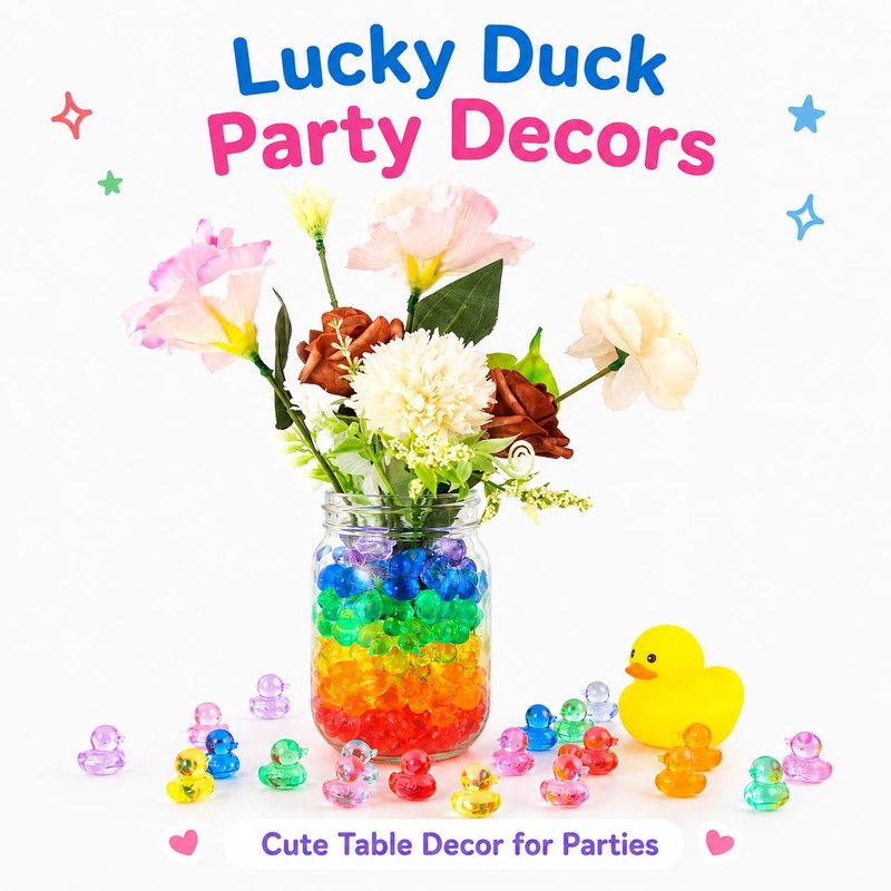 Niceup 345pcs Mini Ducks Figures Tiny Animal for Hiding, Math