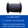 600 FT Black Trickline Rope #4 – Strong Cotton Braided
