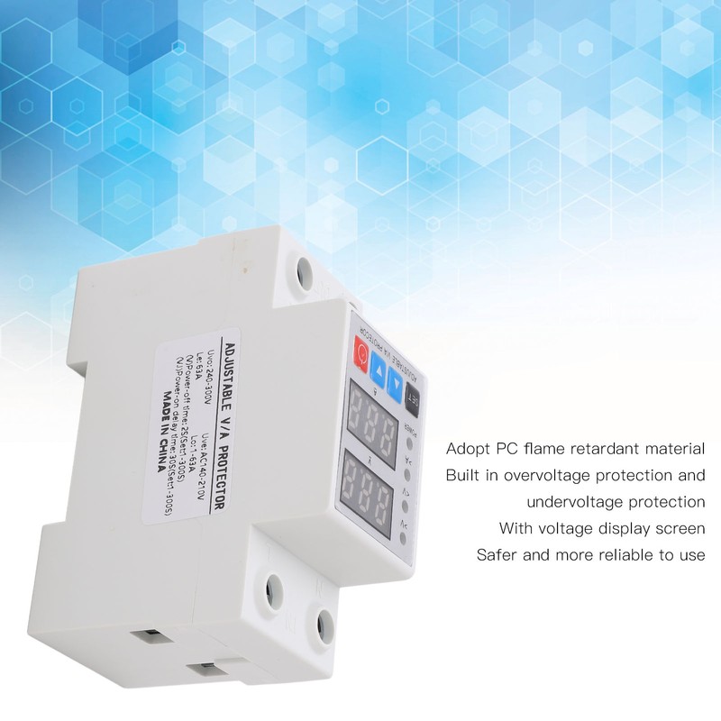 Over Under Voltage Protector Adjustable Digital Display Voltage Current Protective