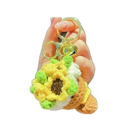 Pingyongchang Knitted Bouquet Keychain, knitted rose sunflower for Mother's Day, Teachers' Day gifts Sunflower