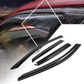4Pcs Car Window Visors Rain Sun Guard Deflector Compatible with 18-24 Kona,Glossy Smoked Black