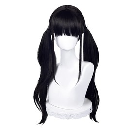 Lolita Long Twin Tail Black Harajuku Cosplay Yumekawa Yamikawa Black Subcal Long Harajuku Dressing Lolita Daily Cosplay Costume Daily Wig (Twin Tails)