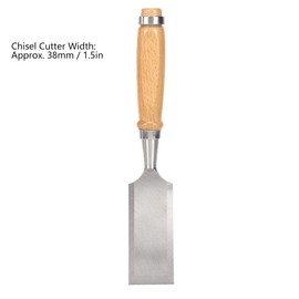 Chisel Tool 38mm/1.5in Chrome Vanadium Alloy Steel Flat Chisel Carpentry with Wooden Handle Wood Carving Tools for Woodworking