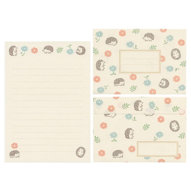 Hanko Letter Set (Hedgehog and Flower) LLH7 (Old LLL305)