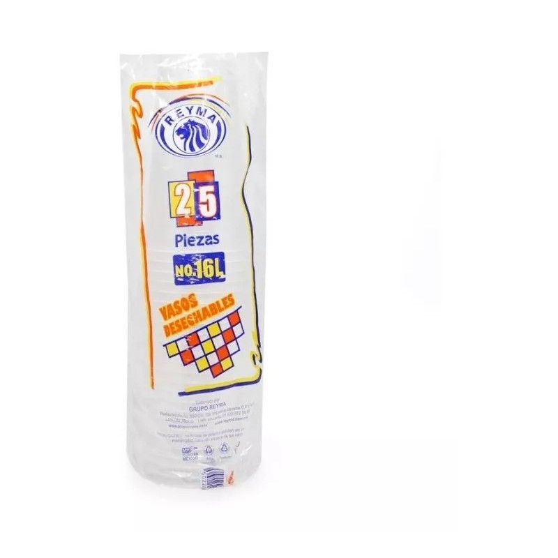Reyma Vaso Plástico No.16 L Reyma Con 1000 Pzas Polipro