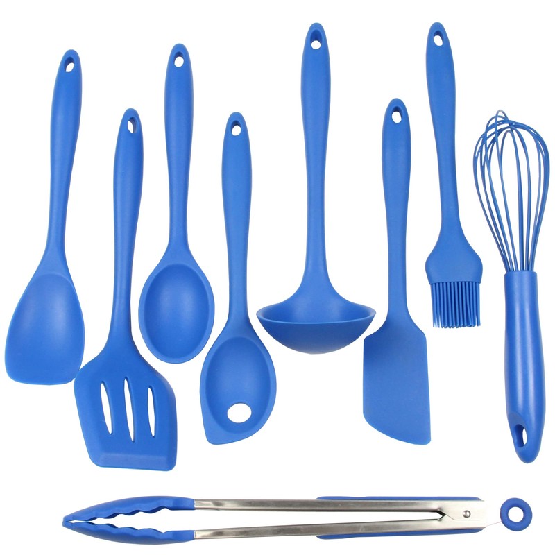 Chef Craft Premium Silicone Cooking Tongs, 12 inch, Blue