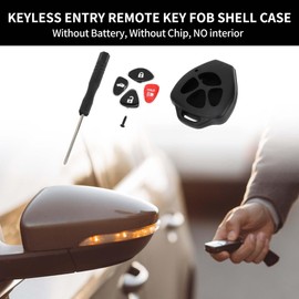 X AUTOHAUX Key Shell Case Keyless Entry Remote Key Fob Replacement Case for Toyota 4Runner 2008-2013 for Toyota RAV4 2007-2013 4 Buttons HYQ12BBY