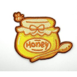 Generic 3.5"" Honey Jar Iron On Patch - Embroidered Honey Pot Applique Appliques Iron On Sew On Patches for Holes, Clothing, Jeans, Hat, Backpacks, Clothes - Honey Jar Patch, 9083459034