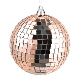 Disco Ball Mirror Ball, 8 Inch Cool and Fun Hanging Party Disco Ball with Hanging Ring for Christmas DJ Club Stage Bar Party, Wedding Holiday Decoration, Gold
