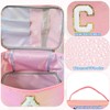 Large Preppy Patch Makeup Bag,Travel Cosmetic Bags PU Leather Portable