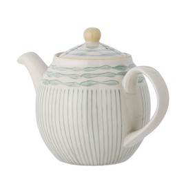Bloomingville Maple 82058612 Teapot Stoneware in Blue with a Volume of 0.9 L Dimensions: 14 x 16 cm