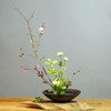 Basin Flower Vase for Fresh Flowers, Ceramics, Black, Vase, Flower