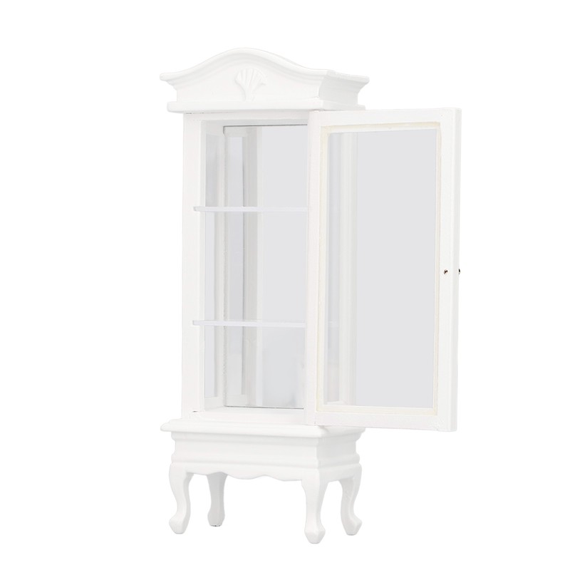 1:12 Doll House Miniature Cabinet Wooden Simulation White Arc Roof