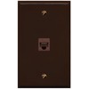 RiteAV Flat 1 Gang 1 Port Cat6 Ethernet Wall Plate - Flat [Brown/Brown]