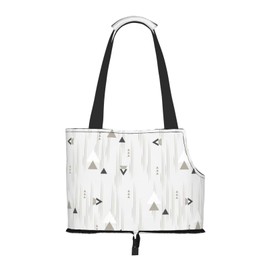 Paylamon Compatible Small Cat & Dog Portable Shoulder Bag, Collapsible Travel Pet Tote Bag, puppy carrier for Carrying on Planes, Buses, Subway (Simple geometric pattern)