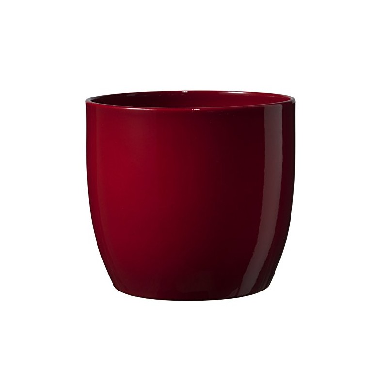 Soendgen Ceramic Flower Pot, Basel Full Colour, Clay, Bordeaux, 14