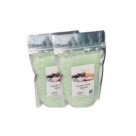 Bath Salts | 1lb Bag (16 oz.) | Cucumber Scent | Epsom Salt | Sea Salt | Bathing | Body Care | Beauty | Relaxation | Spa | Pedicure | Manicure ((2) 1lb Bags)