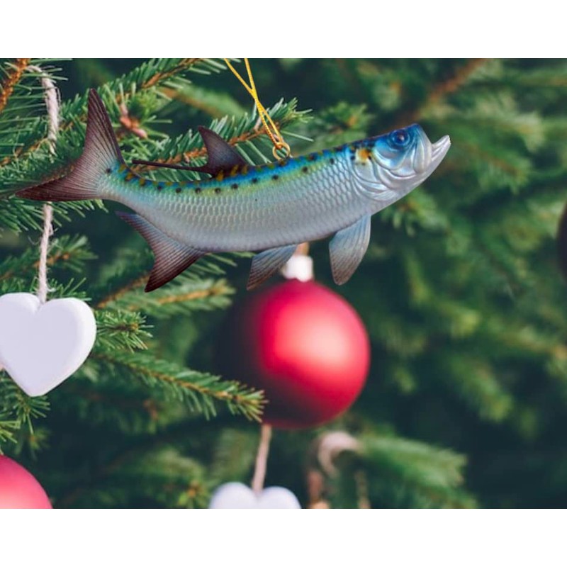 Tarpon Ornament Realistic Christmas Tree Decoration Polyresin, 5 Inches
