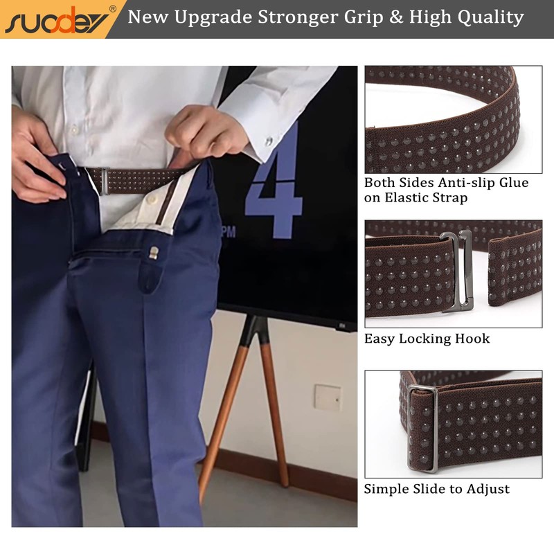 SUOSDEY Shirt Stays Belt for Men Shirt Tucker Holder Crop