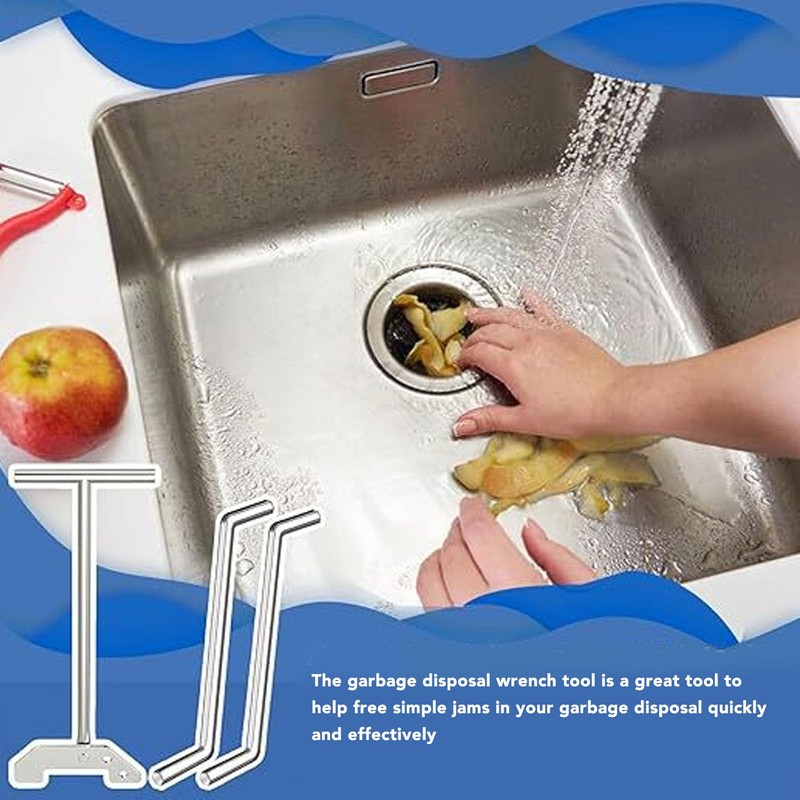 Cryfokt Gomini Disposal Jamming Release Wrench Stainless Steel Kitchen Sink