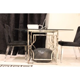 Pure and Humble Sarina Modern Gray Moroccan Pouf and Ottoman - Filled and Stuffed