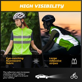 ROCKBROS Reflective Cycling Vest Women's Men's Cycling Vest Running Vest for Jogging, Cycling, Windproof, Breathable, M