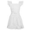 aspire White Apron with Ruffles Retro Serving Apron for Kitchen