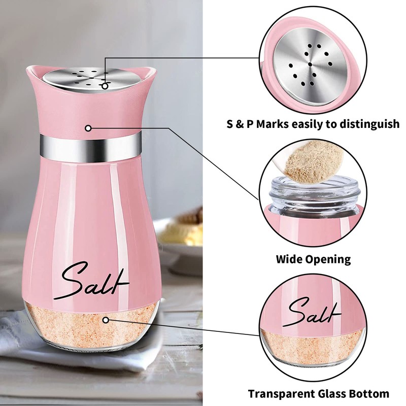 Salt and Pepper Shakers Set,2 PCS Premium Stainless Steel Salt