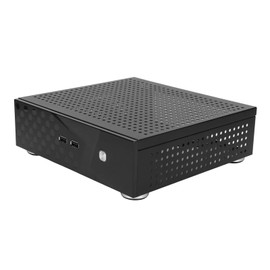 Desktop Computer Case,Aluminum Alloy Good Heat Dissipation Mini HTPC Case ITX Computer Case,with Expansion Hole,for Home Video/Hotel Computer,Self Service Terminal
