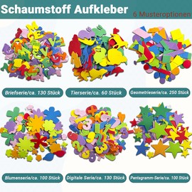 Schaumstoff Aufkleber,770 Stück Selbstklebende Buchstaben Aufkleber Moosgummi Buchstaben Moosgummi Sticker Kinder Buchstaben Sticker für Kunsthandwerk Sammelalben DIY Dekoration