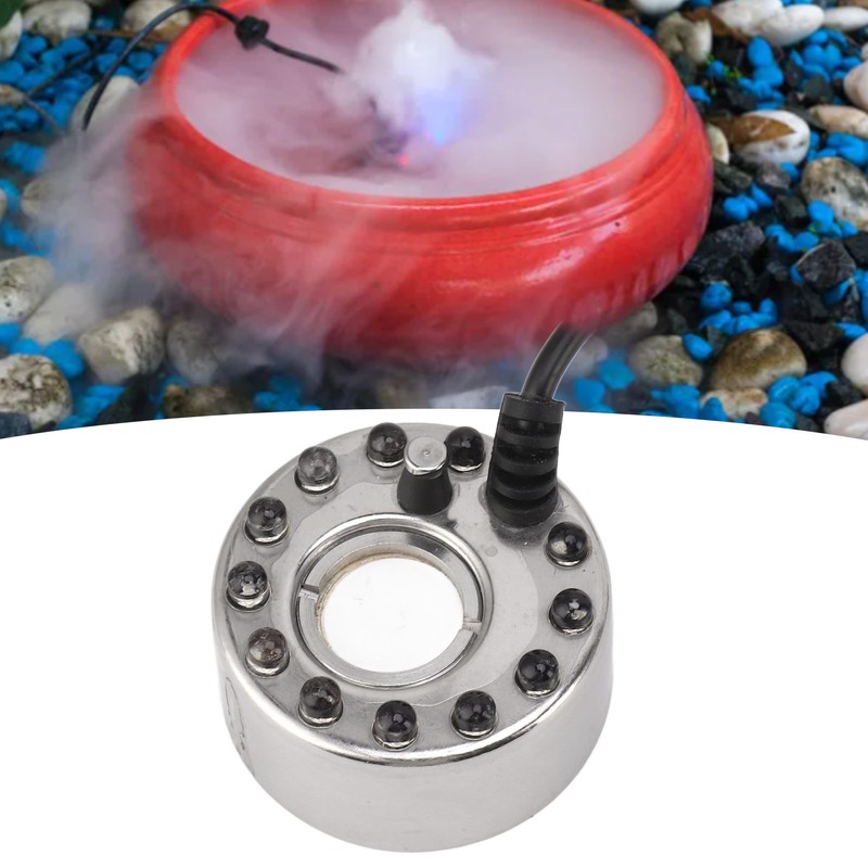 Color 12 LED Mist Maker Fogger Water Fountain Pond Fog