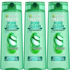Garnier Hair Care Fructis Pure Clean Shampoo, 12.5 Fluid Ounce (Packaging May Vary), Pack of 3