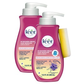 Veet 알로에 베라가 함유된 Veet Sensitive 포뮬러 13.5 Fl Oz. 다리와 몸을 위한 제모 크림 (2팩) [13.5 Ounce (Pack of 2)] Veet Sensitive Formula with Aloe Vera 13.5 Fl Oz. Hair Removal Cream for Legs and Body (2 Pack) [13.5 Ounce (Pack of 2)]