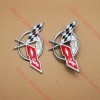 Truckemblems Pair Chrome Red For 1997-2004 C5 50TH Front Nose