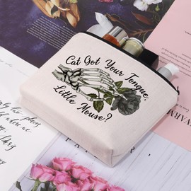 AKTAP Dark Romance Makeup Bag Booktok Romance Gift HD Carlton Cat Got Your Tongue Zipper Pouch Bag Haunting Adeline Merch (MB, Carlton Cat-HT)