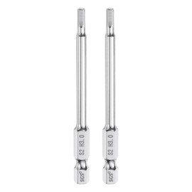 QUARKZMAN 2 pieces 3 mm (H3.0) hexagon socket bit set, metric 80 mm long, 1/4 inch hexagonal shaft, magnetic S2 steel screwdriver bits, hexagonal drill bit for cordless screwdriver tool