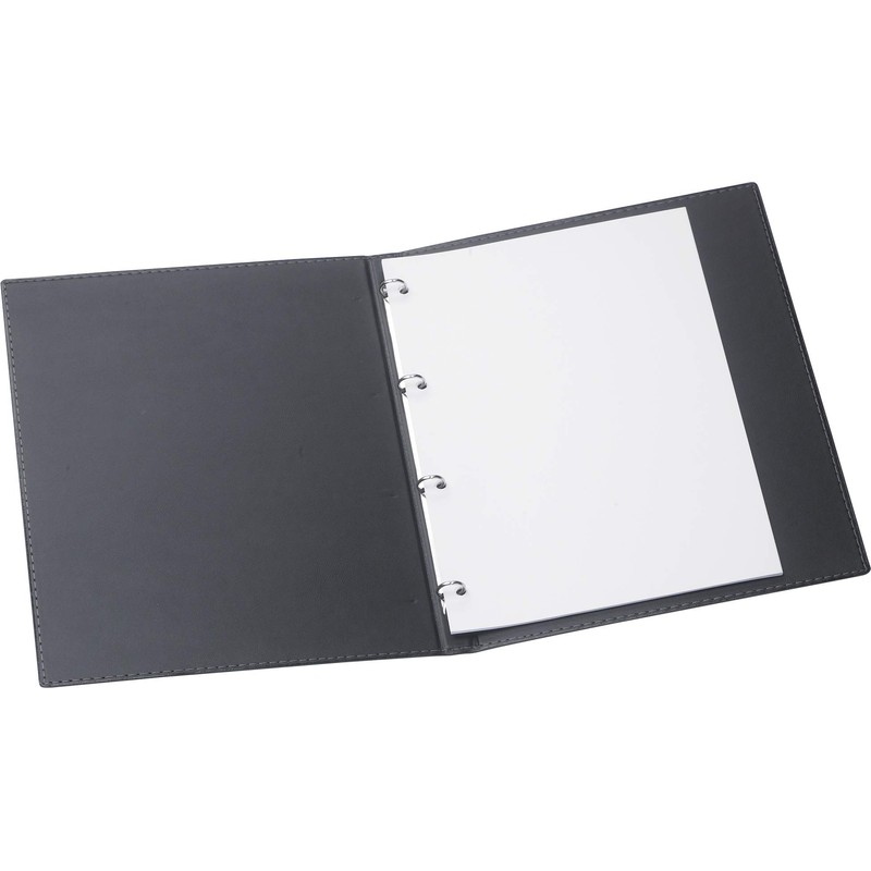 Ring Binder A4 Exquisite 4 Ring Leather Look in Black