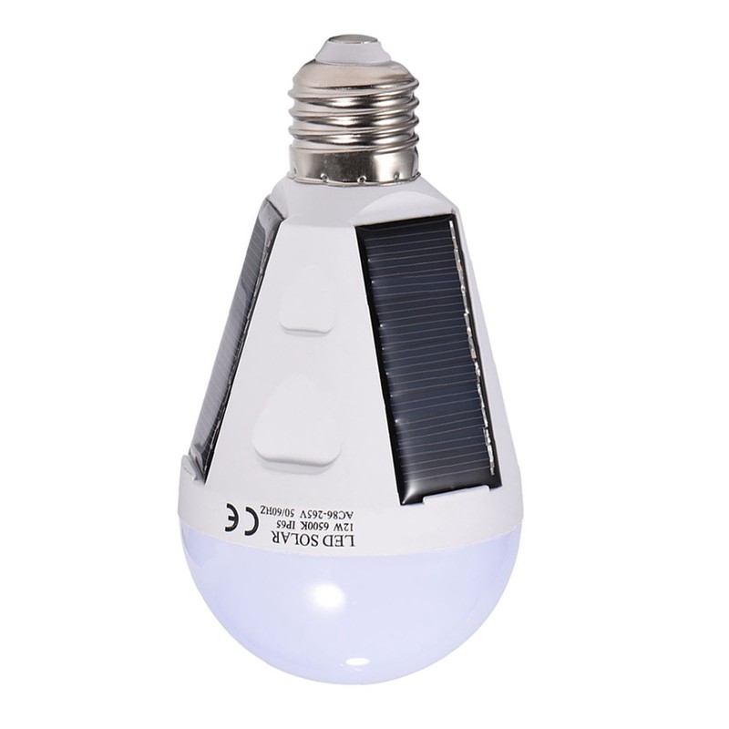 Solar Panel LED Light Bulb Portable Waterproof Indoor/Outdoor Hiking Camping