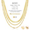 KENIY 3Pcs S925 Sterling Silver Necklaces Stackable Chain Necklace for