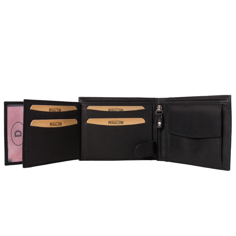 Spaß Kostet Men's Wallet German Biker Skull Leather with Engraving,