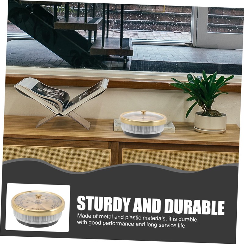 CAXUSD 2pcs Traditional Weather Barometer Metal Barometer Hygrometer Wall-Mounted High