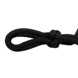 Parelli Horseman's Strong Lightweight Simple Knots Everyday Use UV Resistant Thin Smooth Yachting Braid Polyester Horse Rope Halter with Leather Poppers, Regular, Black