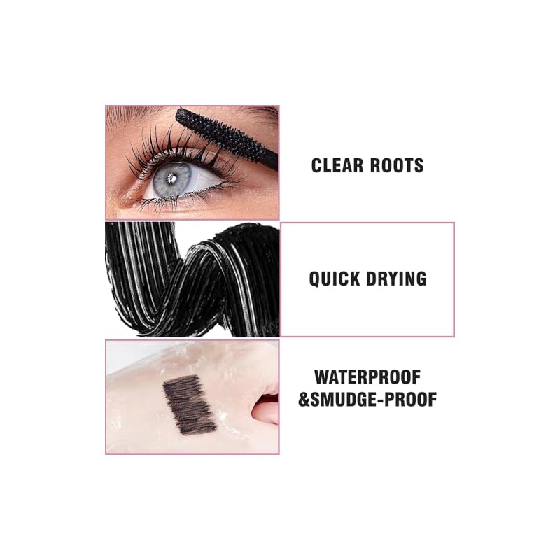 5 Pack Mascara Bulk, Multipack Mini Black Mascara Pack for
