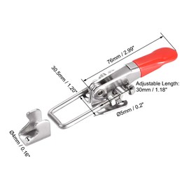 sourcing map 396lbs Adjustable Latch SUS304 Stainless Steel U Bolt Quick Release Toggle Clamp, 2 Pcs