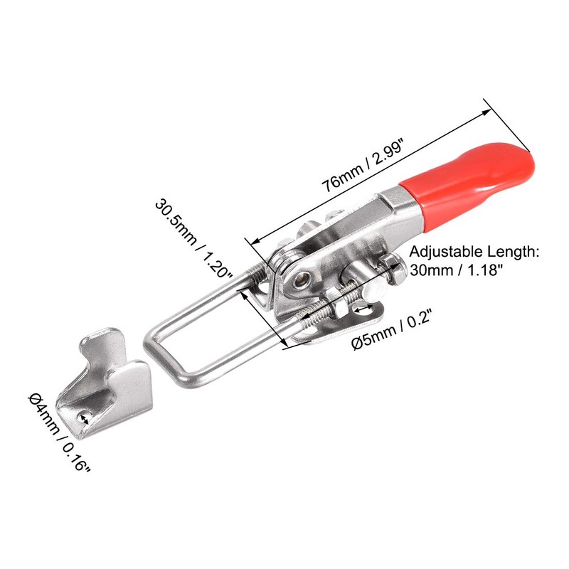 sourcing map 396lbs Adjustable Latch SUS304 Stainless Steel U Bolt