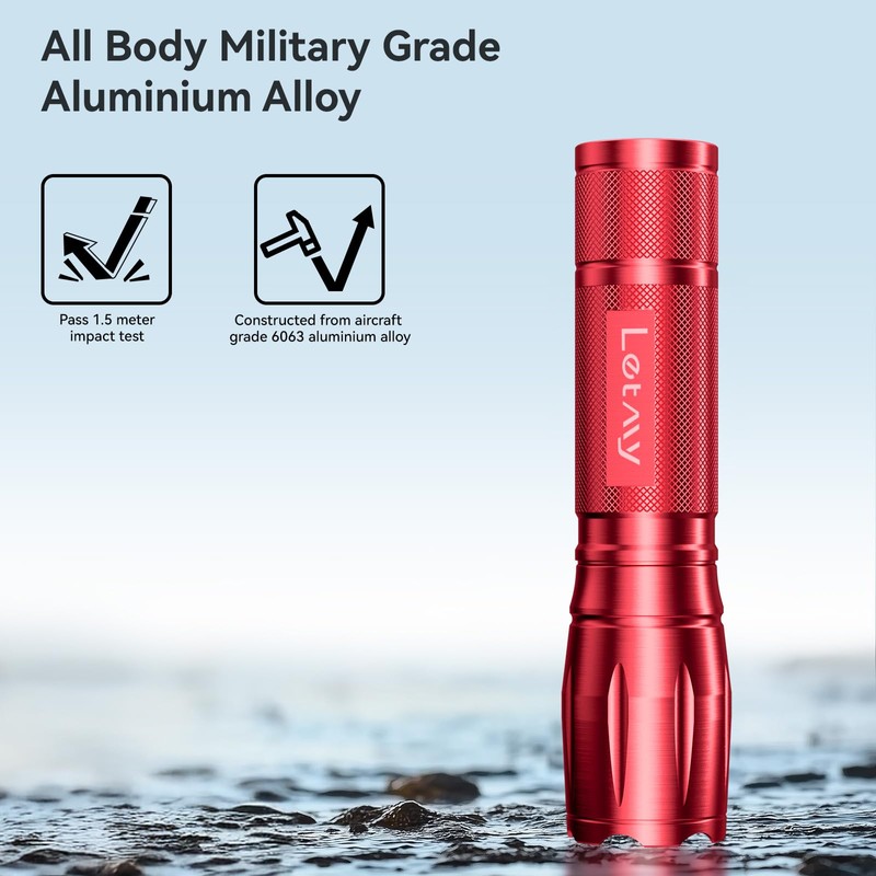 LETMY Tactical Flashlight - 2 Pack Bright Military Grade Flashlights