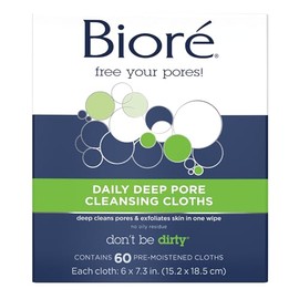 Biore Daily Deep Pore Cleansing Cloth, 60 Count