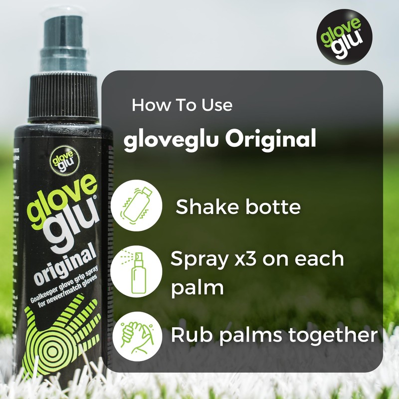 gloveglu 120ml Original Goalkeeper Glove Grip Spray for New/Match Goalkeeper