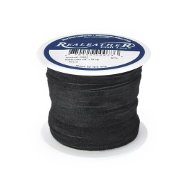 Realeather Suede Craft Lace Black 1/8" x 25 yds. by Silver Creek Realeather Made in USA