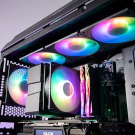 Cooler Master Mobius 120P ARGB Case Fan - 120 mm ARGB Fan with Ring Blade Design (PWM), Ultra Durable Loop Dynamic Bearing (max. 75.2 CFM, 3.63 mmH2O, 30 dBA), Bevelled Air Focus Frame